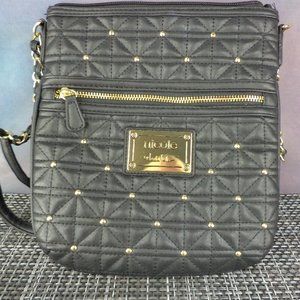 Black Crossbody w/ Gold studs.